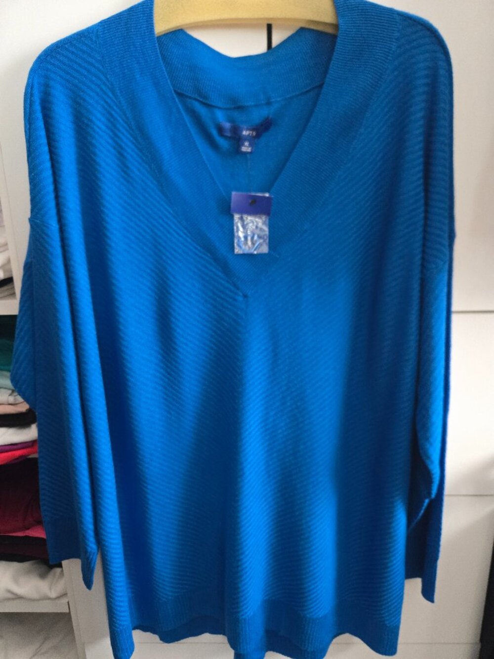 NWT APT9 Sweater - Jewel Blue - Size XL (fits like a 1X)